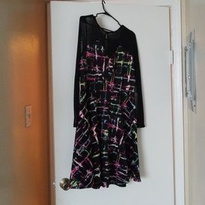 Electric Grd flare dress